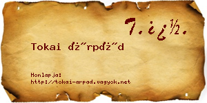 Tokai Árpád névjegykártya