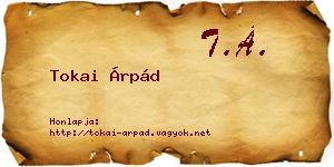 Tokai Árpád névjegykártya
